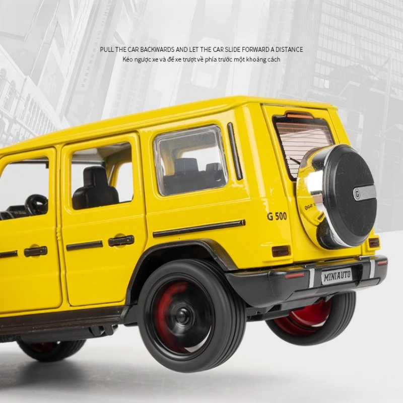 1:32 G500 SUV Off Road Modello di auto con suono e luce Collective Diecast Metal Car Toys Bambini Ragazzi Regalo