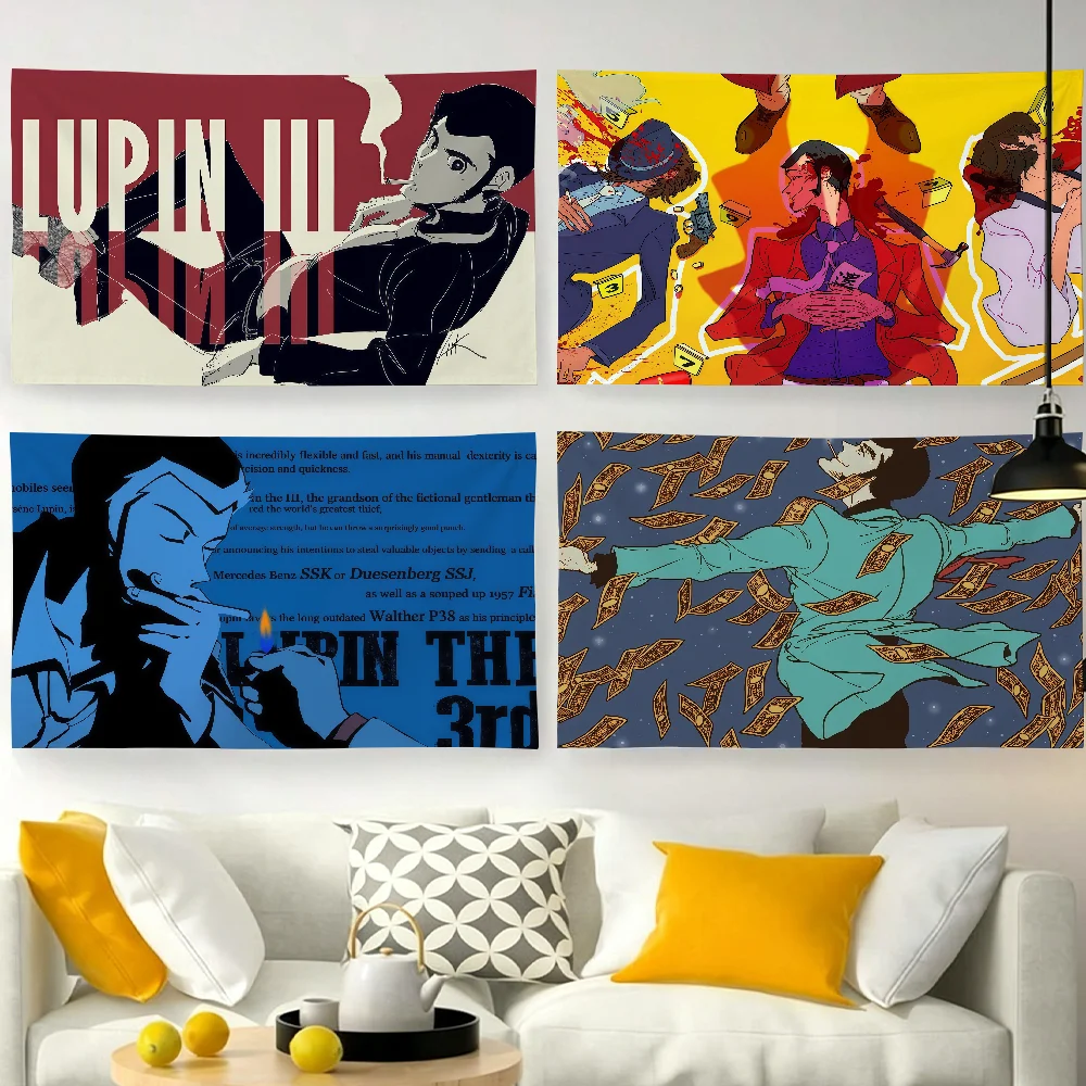 Animation Comics L-Lupin the T-Third flag For Garden Party Living Room Home Wall Decor Banner Bedroom Outdoor Tapestry