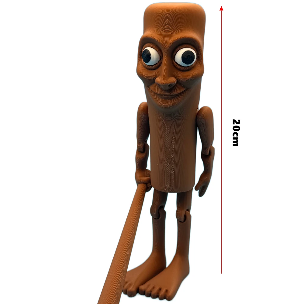 Tungtungtung Sahur Impresión 3D palo de madera hombre tiburón estatuilla decoración de escritorio brazo móvil Anime figura de acción coleccionable