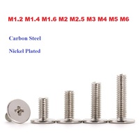 M1.2 M1.4 M1.6 M2 M2.5 M3 M4 M5 M6 Nickel Plated Cross Ultra Thin Flat Wafer Head Bolt Laptop Screws