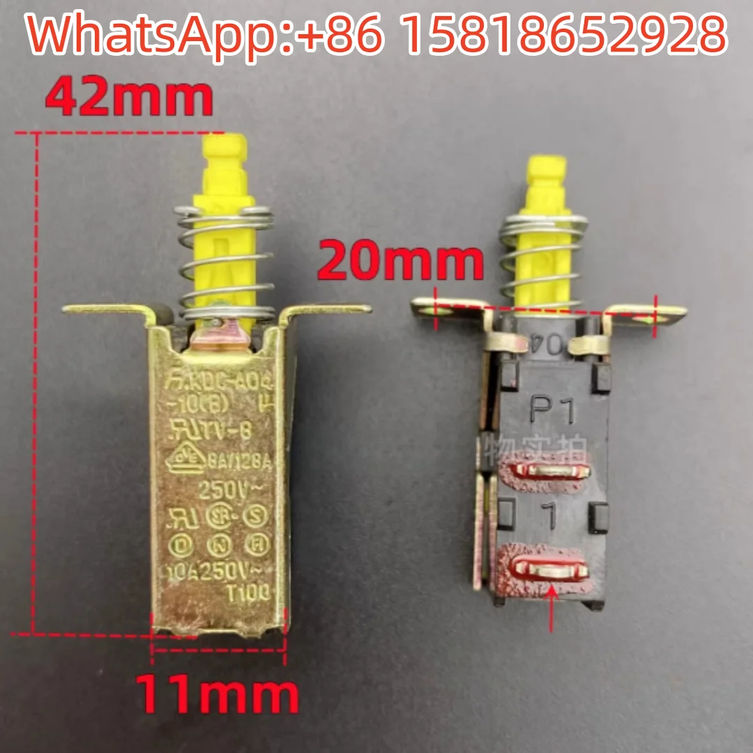 5pcs KDC-A04-10 TV-8 10A250V Self-Locking Power Switch Amplifier Speaker Button Button