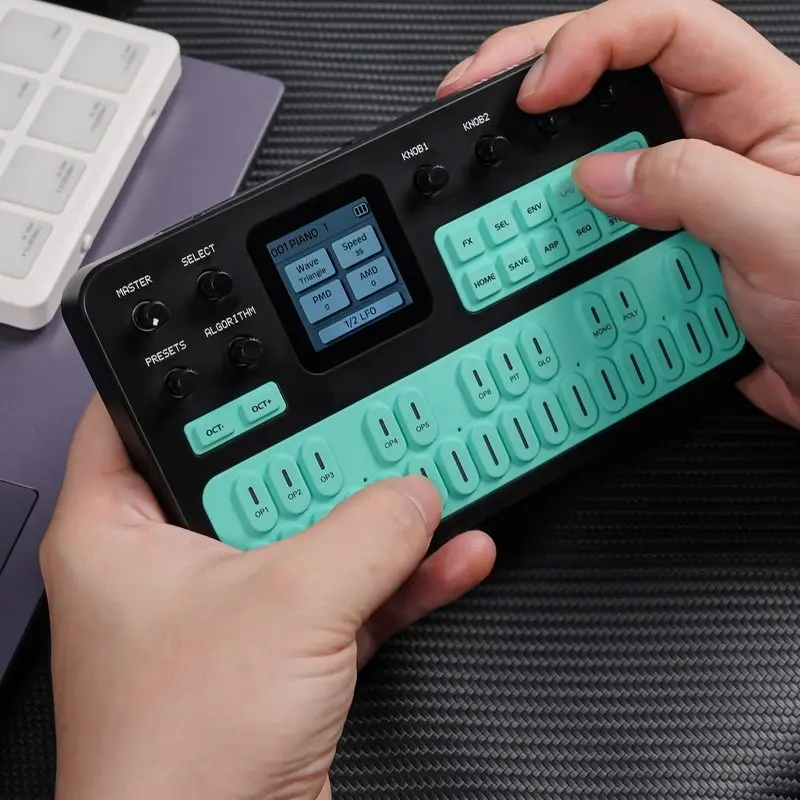 Hot In-Stock M-Vave Mini Fm-1 Synthesizer – 27 Keys, Elemental Pro Delay / Galaxia Reverb Guitar Stompbox  Portable  Midi