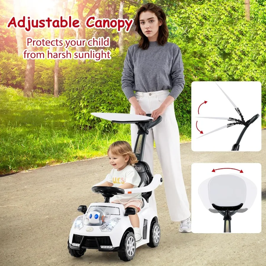 Ride On Push Car for Toddlers Alien Theme Ride On Car Sliding Car w/Steering Wheel Music and Lights Under Seat Storage No Batte