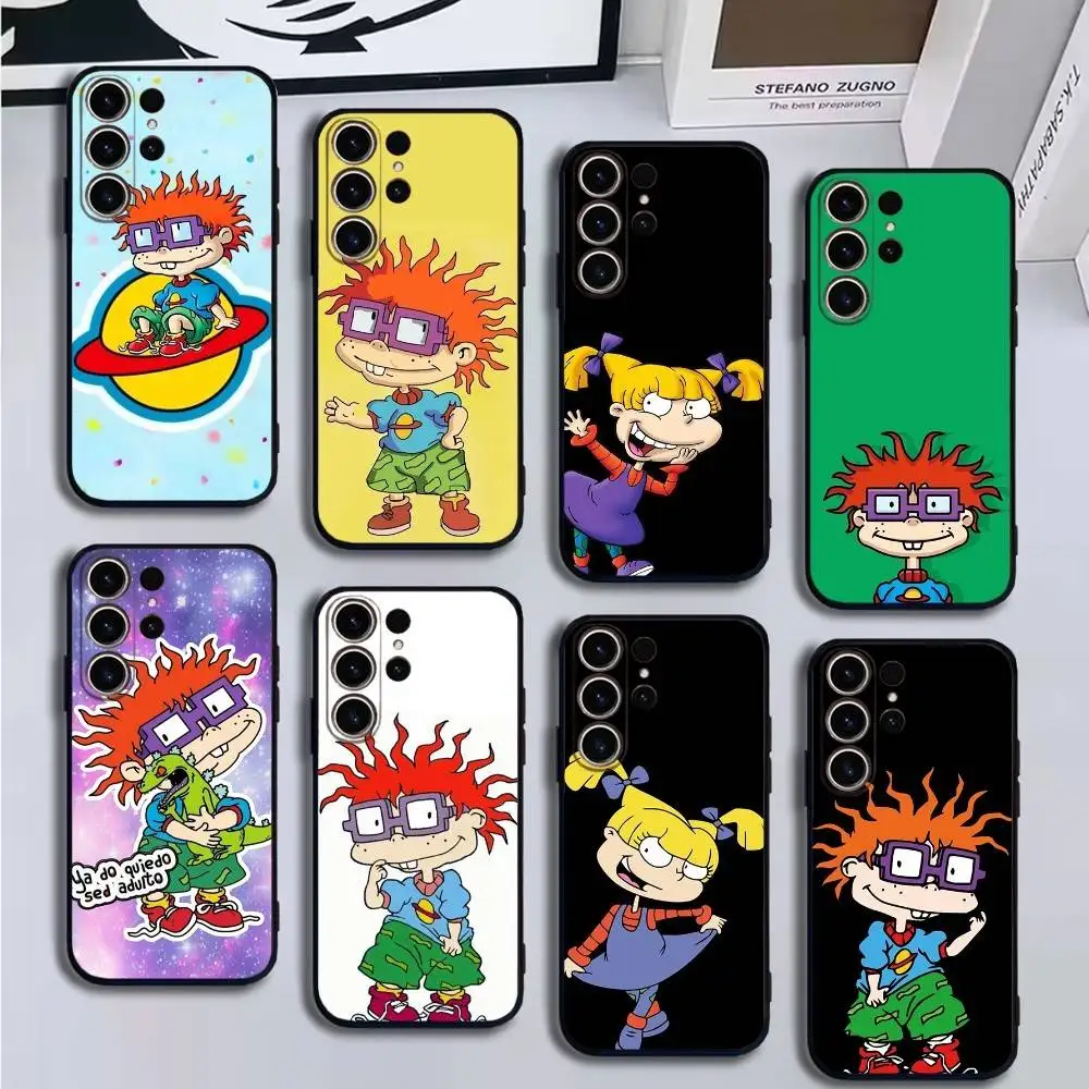 

Funny Cartoon R-Rugrats Phone Case For SamsungS25,24,21,22,23,30,Ultra,20,Plus,Fe,Lite,Note,10,9,Soft Black Cover