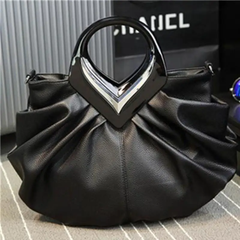 European And American Fashion New Pleated Shell Shaped Portable Women Bag With Versatile Temperament And Slanted Cross Bag Trend