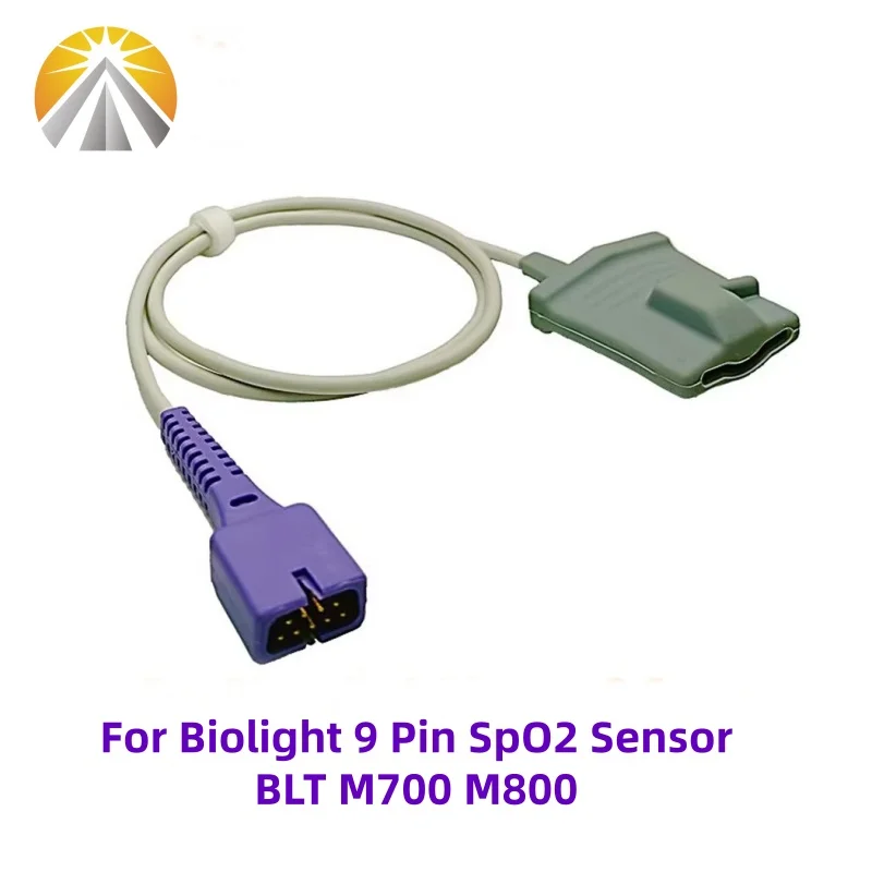 

9 Pin For Biolight SpO2 Sensor Reusable BLT A3 A5 M700 M800 M8000 M9000 BTD-352A with Digital Output Tech SpO2 Probe 1 Meter