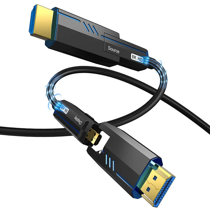 Industrial Grade 8K HDMI 2.1 Fiber Optic Audio Video Cable Displayport to HDMI Cable 8K@60Hz 4K@120Hz Micro HDMI To HDMI-compat
