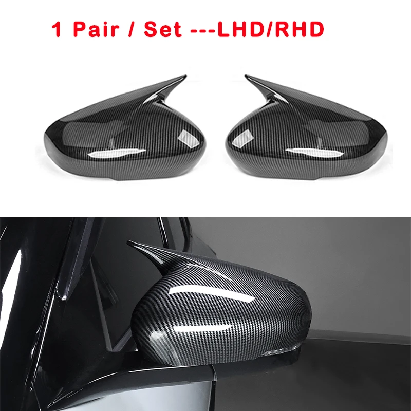 1Pair Car Exterior Parts Horn-Style Rearview Mirror Cover Side Mirror Trim Frame ABS Material For KIA EV4 2025-2026 LHD RHD