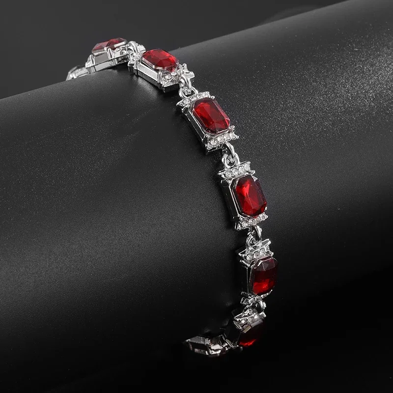 Bohemian Style Square Crystal Zirconia Single Row Tennis Bracelet for Women Elegant Fashion Prom Party Birthday Jewelry Gift