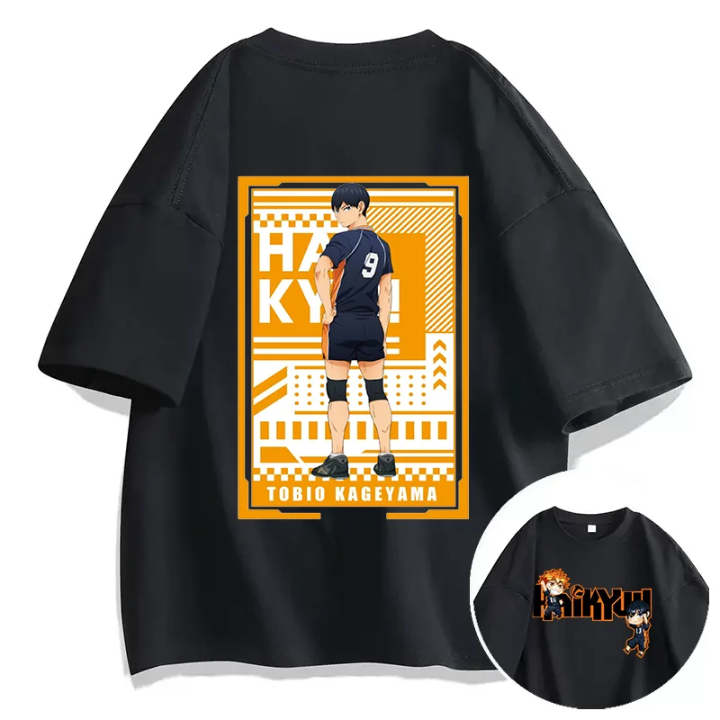 Anime Haikyuu Karasuno High School Tobio Kageyama Print T Shirt Couple student street sports casual T-shirt