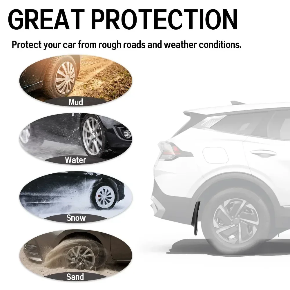 Car 4PCS Mud Flaps Splash Guards Fenders No Drilling Required PP Mudguards Protector for KIA Sportage 2023 2024 Accessories