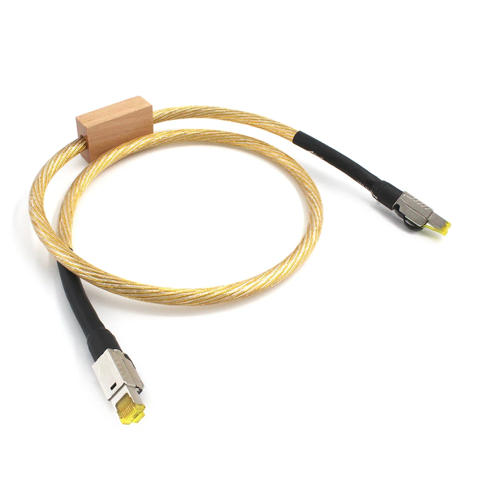 One Piece  Nordost ODIN Gold/White Silver Plated Conductor Ethernet Cable Cat8 Speed Lan Cable RJ45 Network Patch Cable