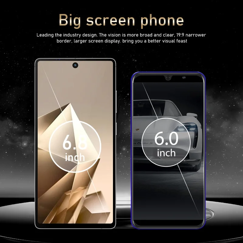 Fuffi-S24 Pro، هاتف ذكي يعمل بنظام أندرويد، 6.8 بوصة، ذاكرة وصول عشوائي 8 جيجا بايت 256 جيجا، شريحة مزدوجة، كاميرا 16 + 32 ميجابكسل، هواتف محمولة، فتح هاتف شبكة 4G