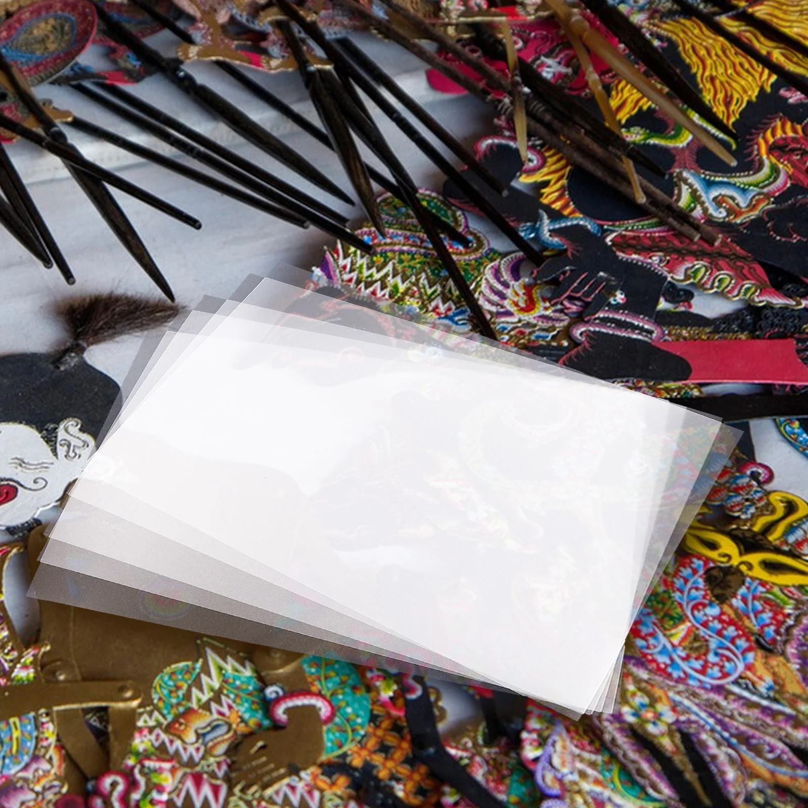 5Pcs Shadow Puppet Making Material Traditional Chinese Art Craft Kit for Kids Hand Puppet Making Kit Story Projector for Kids