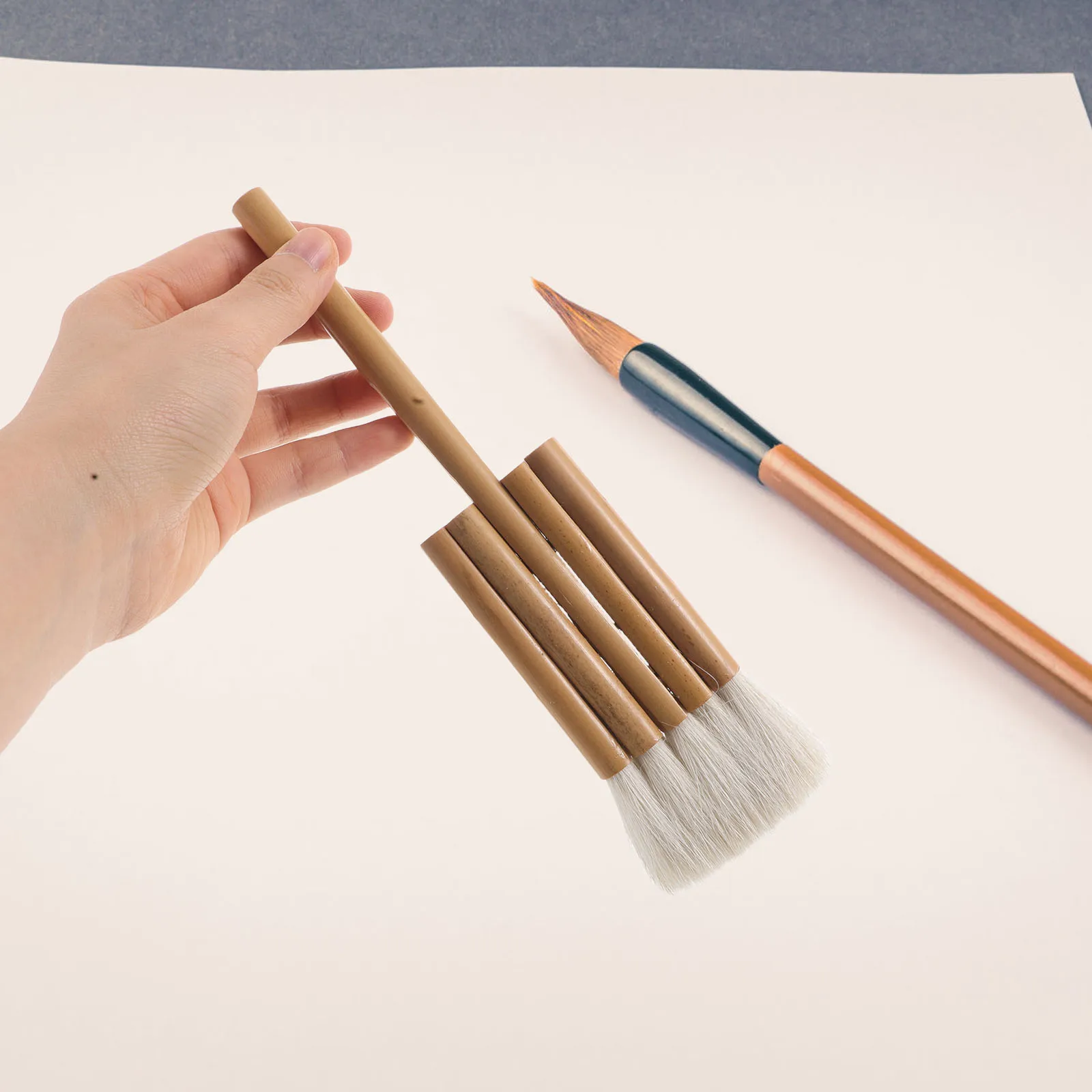 

Premium Chinese Calligraphy Handcrafted Wool Hair Painting Tool Multi-Function Wood Handle For Watercolor Oil Art Restoration