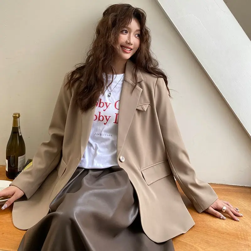 

Korea Design Suit Jacket Women 2024 Spring Autumn New High-End Long-Sleeved Niche Loose Commuting Suit