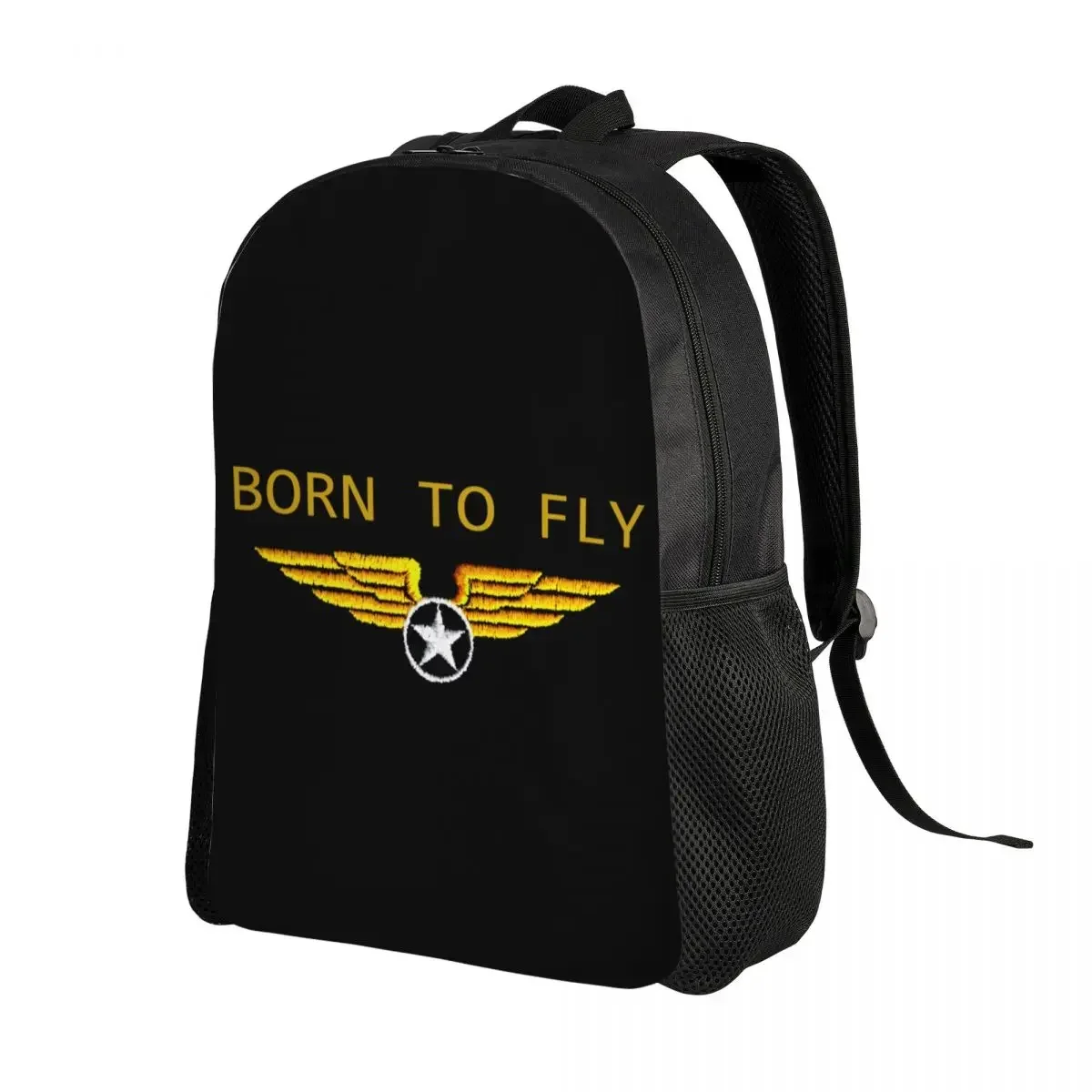 Custom Bag Custom Born To Fly Flight Pilot Travel Backpack School Computer Bookbag Flying Aviation Aviator College Student Daypa