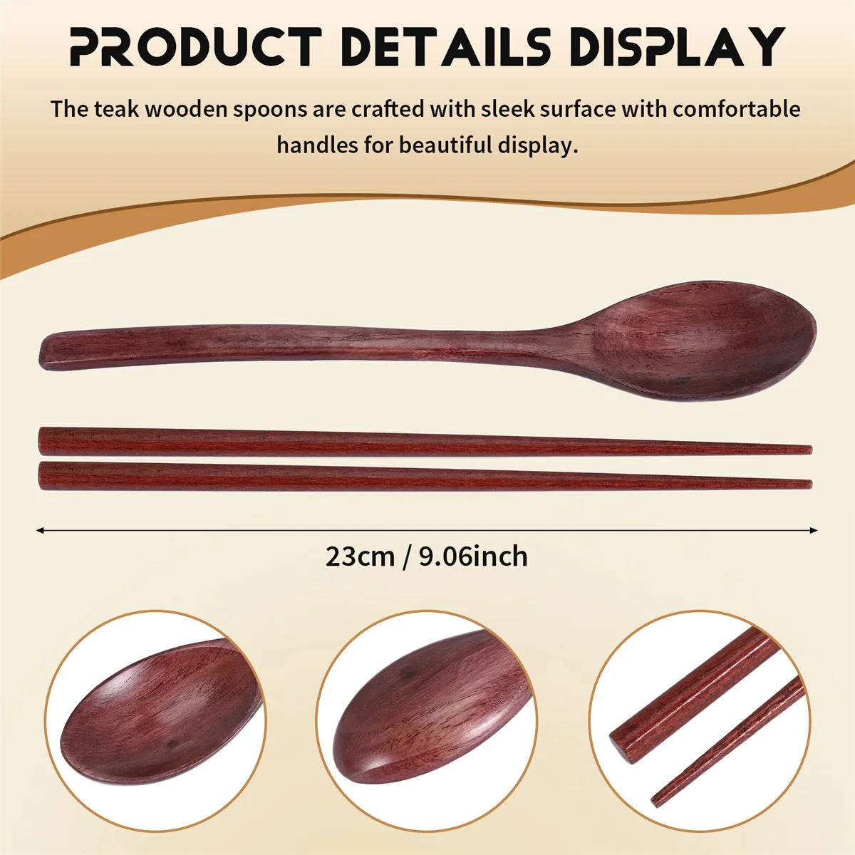 

【Price-Drop!】Teak Wooden Spoons and Chopsticks Set, Non-Stick Spoons Soup-Teaspoon for Kitchen Cooking Utensil Tools