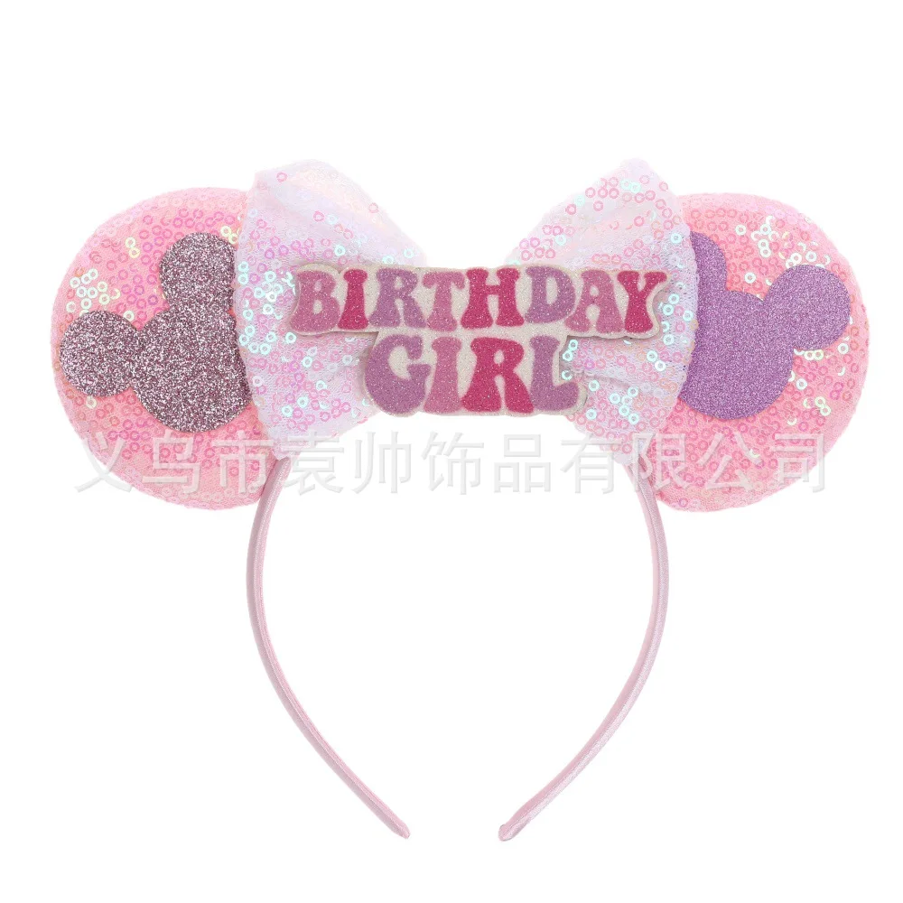 ディズニーミッキーヘッドミッキーマウス耳弓子供のヘッドバンドかわいい誕生日装飾ヘアアクセサリー