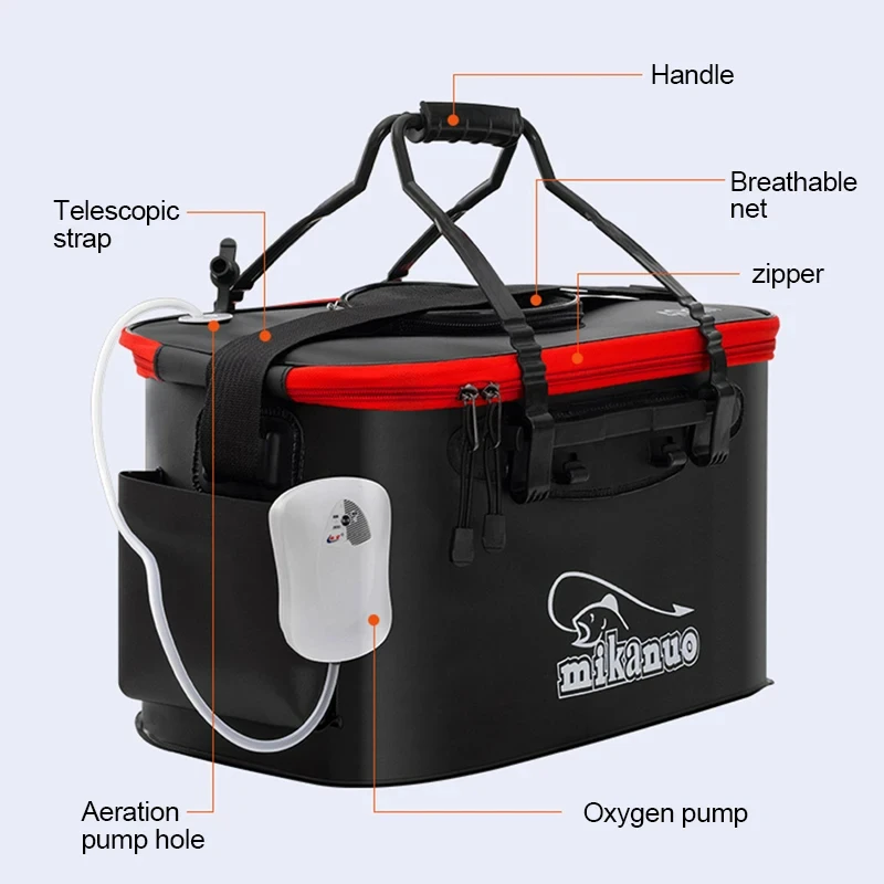 11/19/23/28/35L إيفا حقيبة الصيد للطي دلو صيد الأسماك الحية صندوق التخييم حاوية المياه عموم حوض معالجة حقيبة التخزين #5