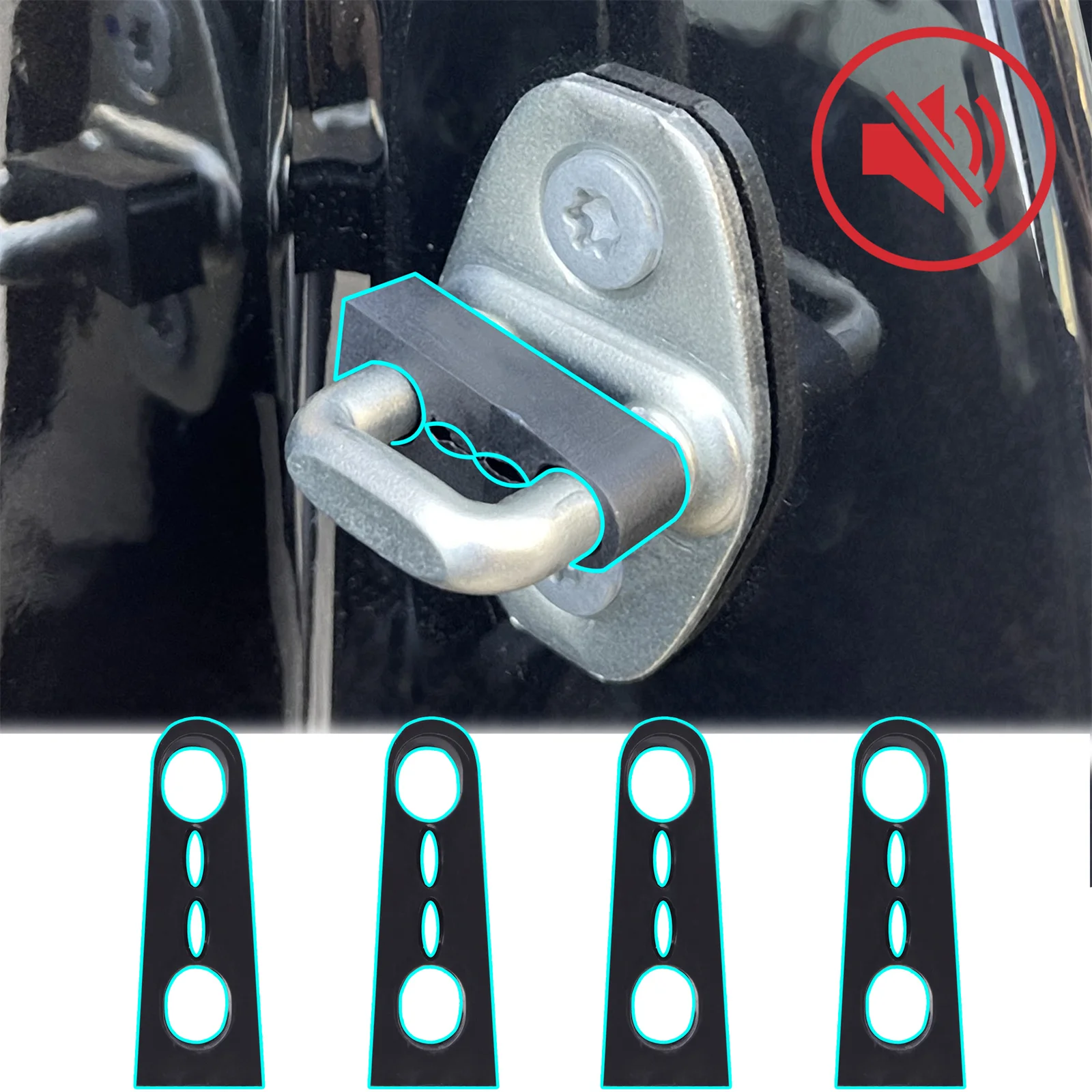 Car Door Lock Buffer For Benz Smart Fortwo Forfour 453 Rattling STOP Soundproof Screaks Deaf Seal Deadener Damper