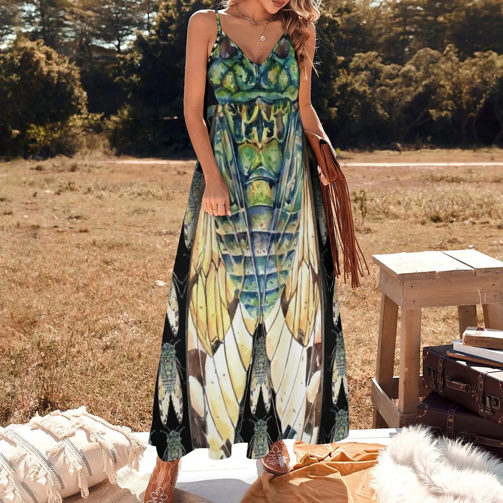 Cicada Eastern Brood X Reemergence / Insect 17 Years Bugs 3 Sleeveless Dress women clothes summer dress daily