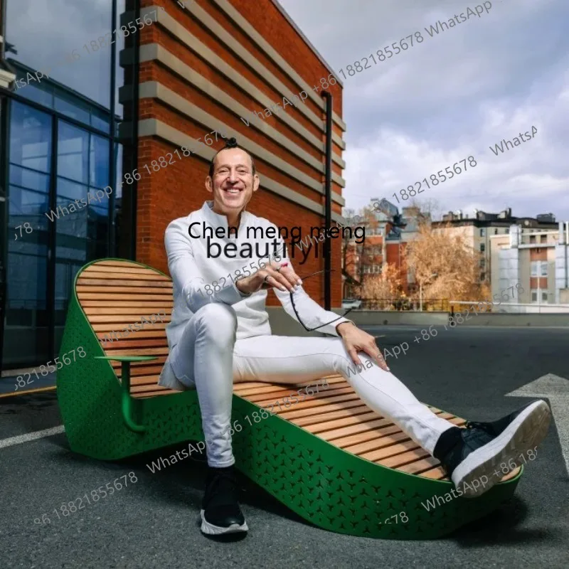 S7486 ss Outdoor Casual Recliner Hotel Swimming Pool Villa Courtyard Outdoor Stainless Steel Bearing Finish Lying Bed