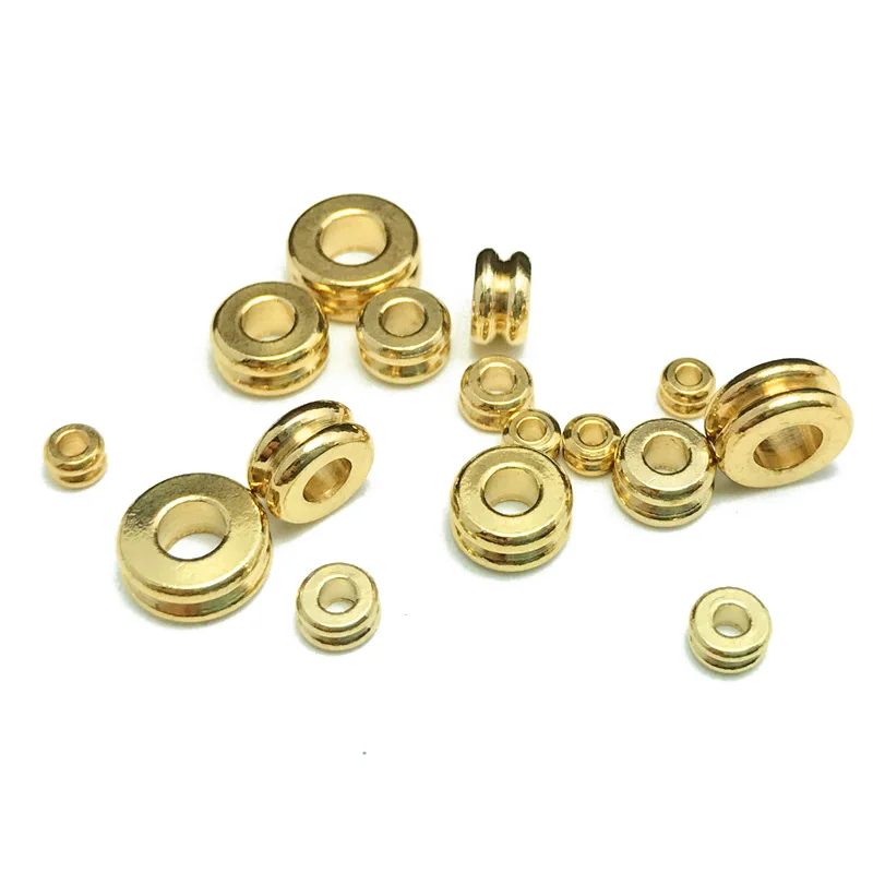 Rondelle Wheel Shape 3mm 4mm 5mm 6mm 7mm Solid Brass Metal Light Gold Color Loose Spacer Beads For Jewelry Making DIY Findings image 5