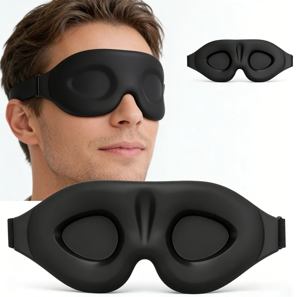 3D-Augenmaske Verstellbar für Männer und Frauen Weiche Atmungsaktive Lichtblockierende Schlafmaske Ohne Augendruck Komfortabel für Reisen und Nickerchen