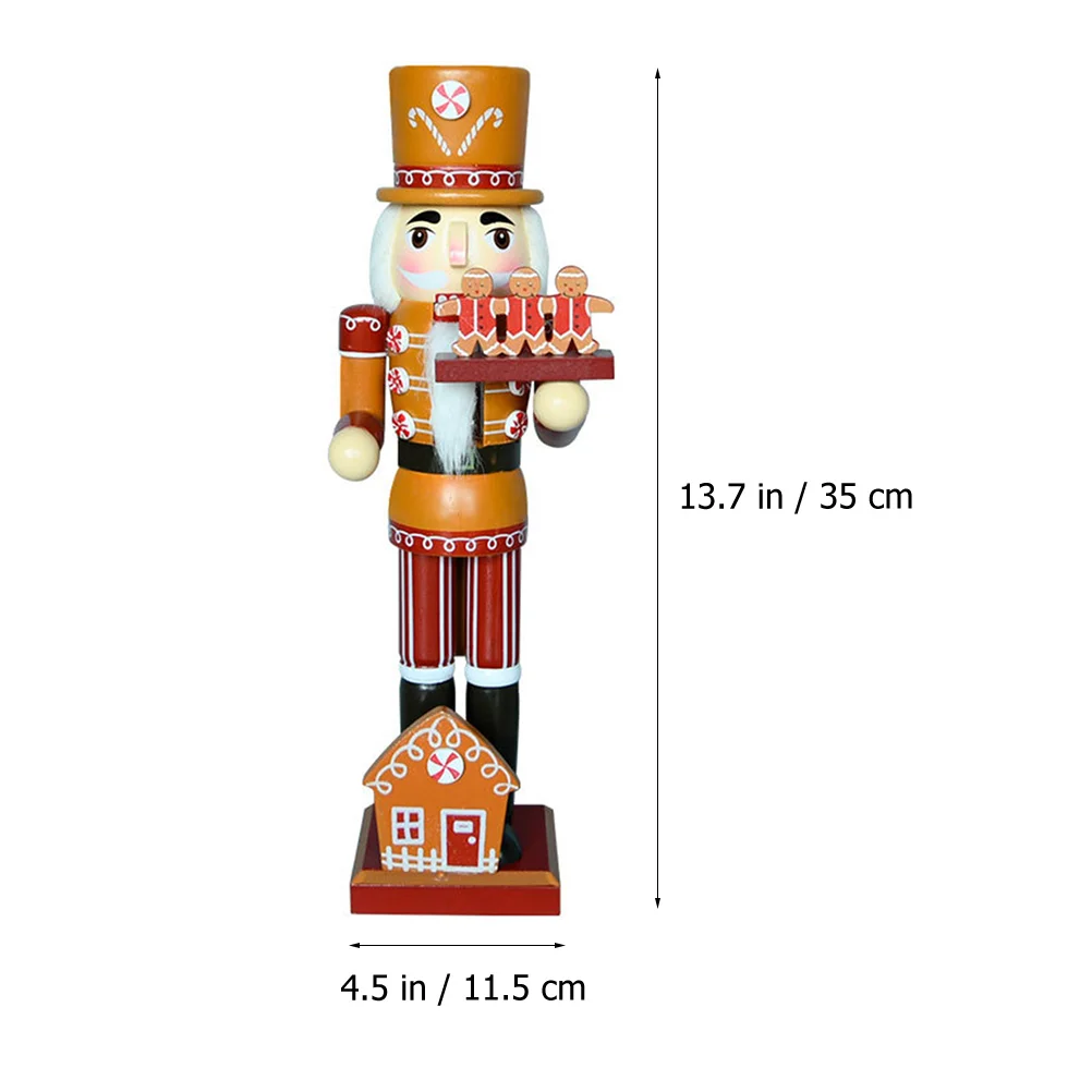 

Gingerbread House Ornament Wooden Nutcracker Figure Christmas Decor Xmas Toy Desktop Gingerbread Man Wood Craft Home Decor Gift