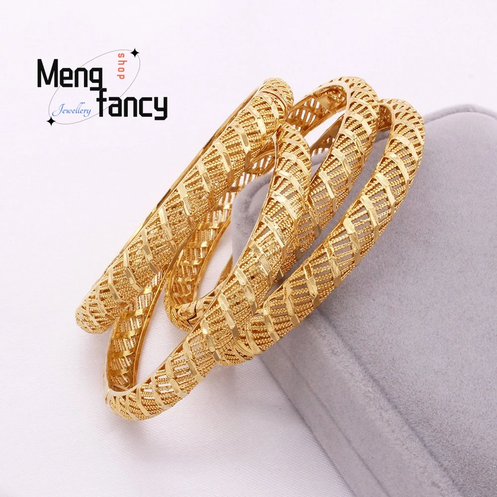 

Vietnamese Sand Gold Coin Bangle Simple Exquisite Elegant Luxury Fashion Women Fine Jewelry Best Selling Handicraft Holiday Gift