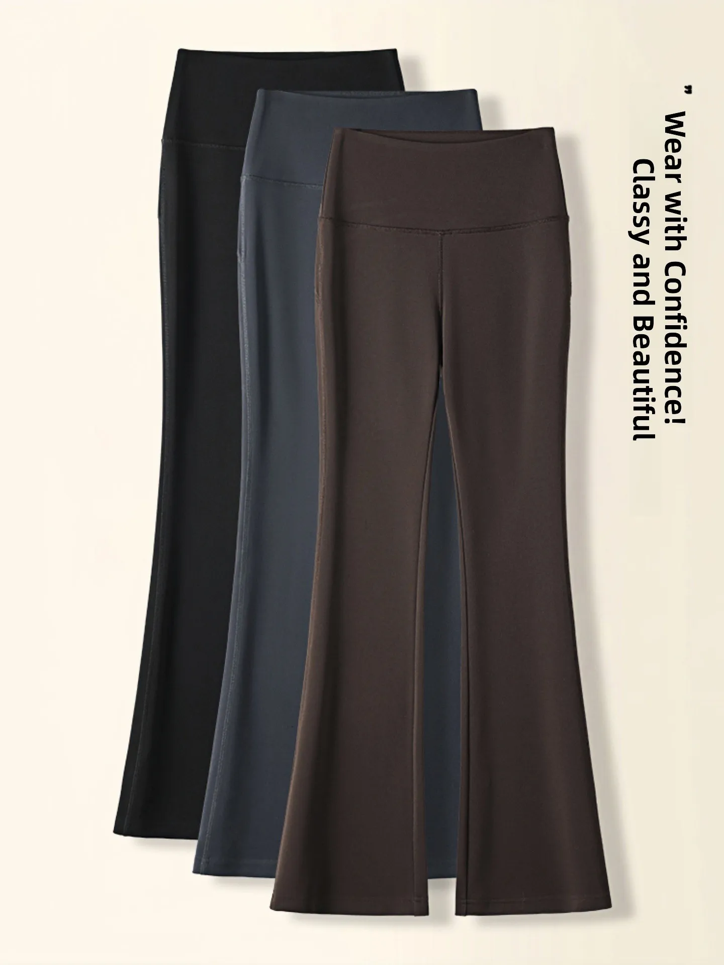 

Женские брюки для йоги с высокой талией, весна 2026, новинка, повседневные, свободного кроя, стройнящие, драпированные, расклешенные, в пол