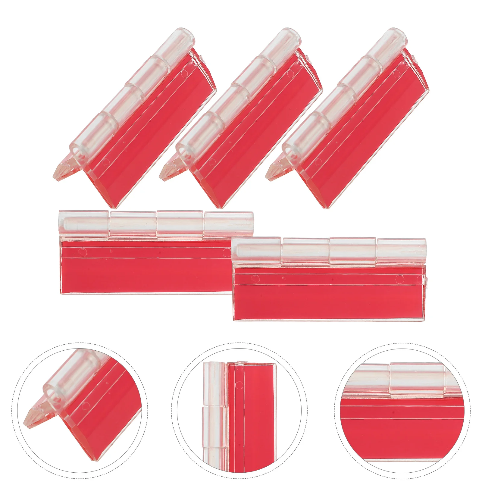 5 Pcs Self-adhesive Hinge Simple Structure Hinges Transparent Clear Acrylic Boxes