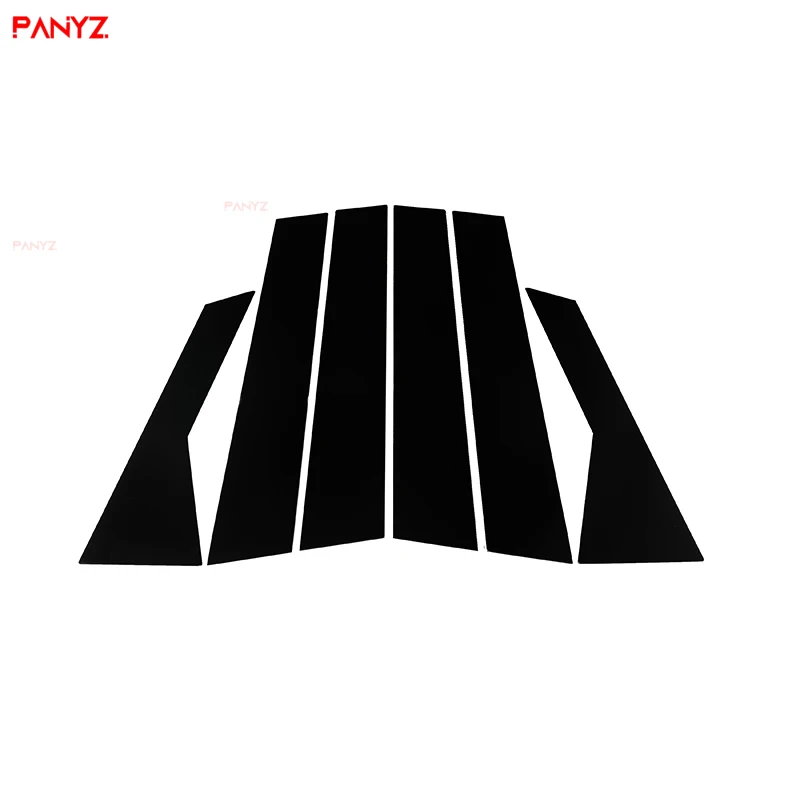 6 Pcs Car Glossy Piano Black Window Pillar Posts Door Trims Cover Sticker for VW Jetta 2019 2020 2021 Auto Exterior Accessories