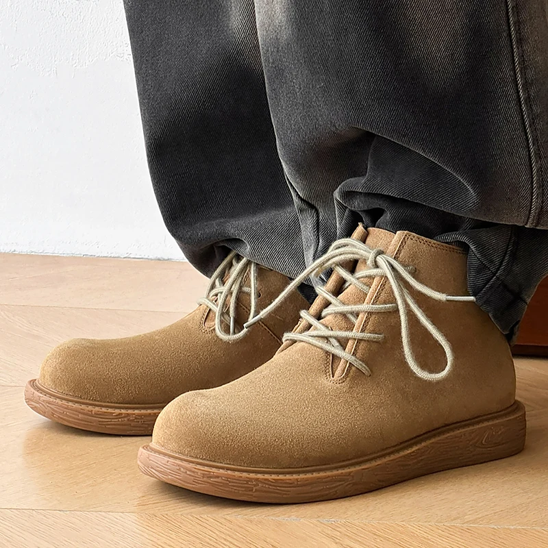 

Мужские ботинки ручной работы, ботильоны, однотонные уличные прогулочные кроссовки, Нескользящие ботинки из мягкой кожи, мужская повседневная обувь, мужская обувь