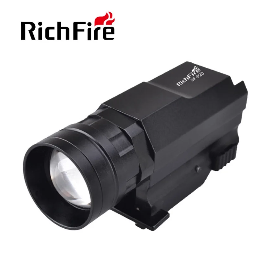 

RichFire P20 Zoom 600lm Waterproof Lights Compact Tactical Flashlight for 20mm Picatinny Rail Mount for Pistol Handgun Rifle