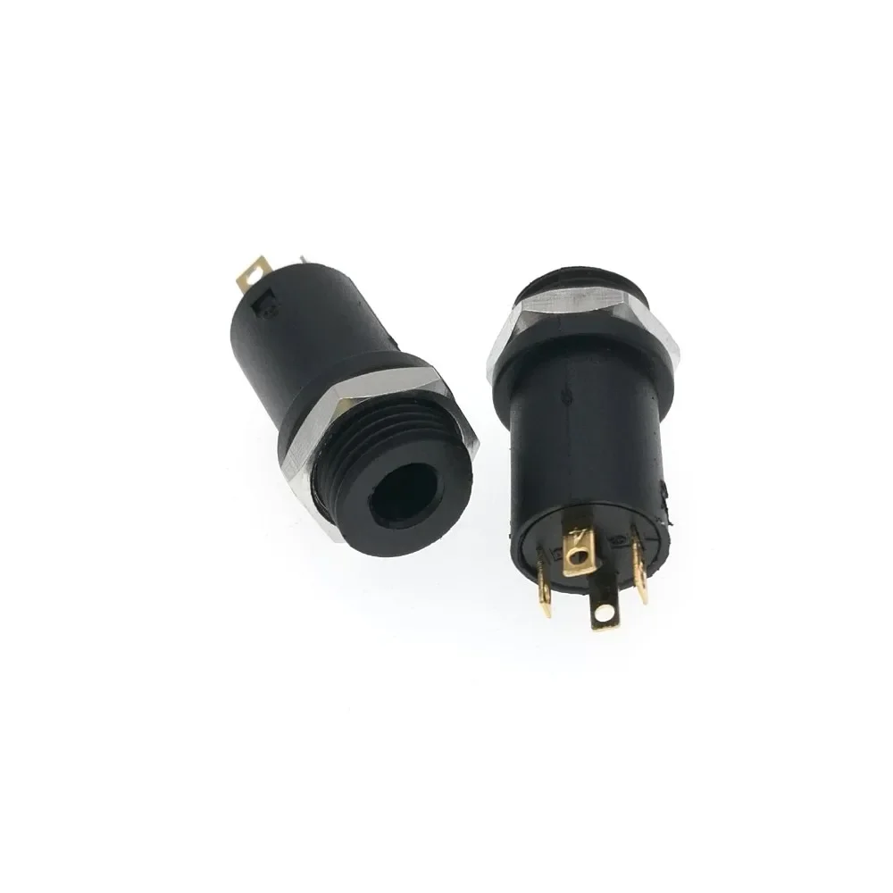 

100pcs High Quality DIY Golden 4P 3.5mm Earphone Female Socket Audio Stereo Jack With Screw Nut Connector