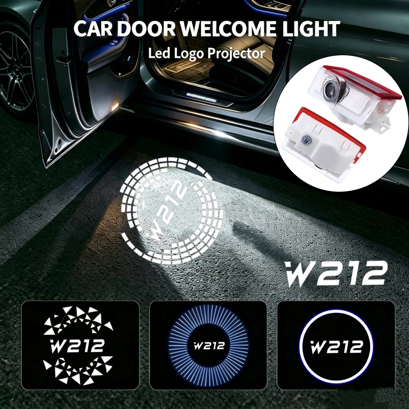 2PCS LED Car Door Welcome Ghost Shadow Courtesy Emblem Projector Lamps for Mercedes Benz E Class W212 2010‑2023 Auto Accessories