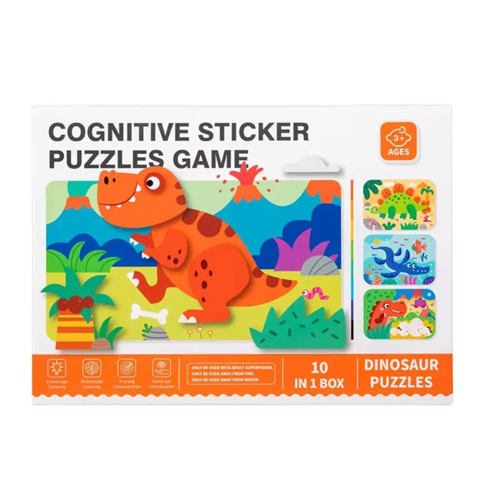 教育用3D立体ステッカー 手作り 自己粘着 DIY貼り付け素材キット 可愛い漫画動物ステッカーブック