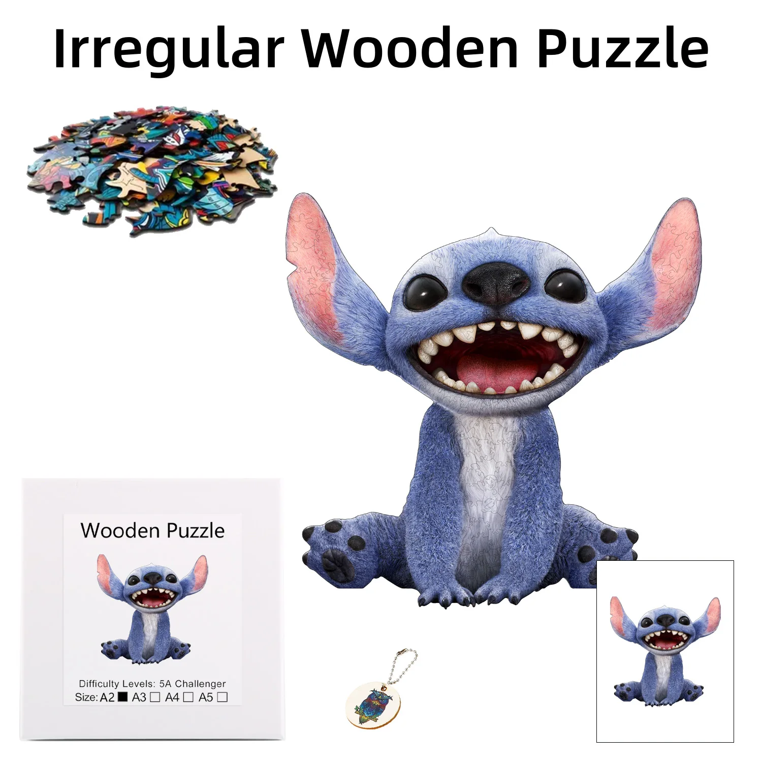 

Disney Alien Sitting Still Stitch jigsaw Wooden Puzzle Is The Best Christmas Gift For Children Family And Friends
