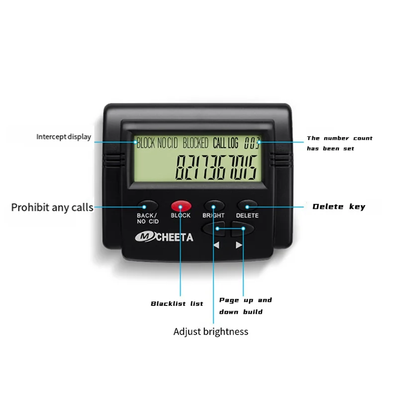 AC56-Call Blocker 2000 Group مانع المكالمات عالي السعة مع شاشة LCD مضادة للمطاه مانع الهاتف للمكالمات الواردة #5