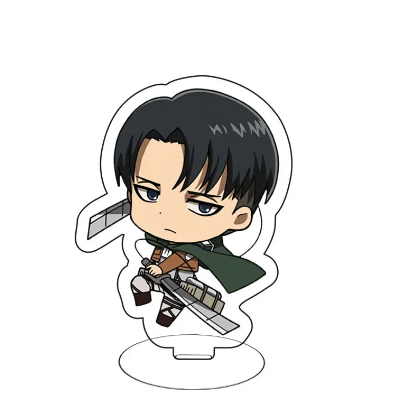 Attack on Titan Anime Figuur Acryl Stand, Model Plaat, Bureau Decor Houder, Teken, Sleutelhanger, Kerstcadeaus, 8cm