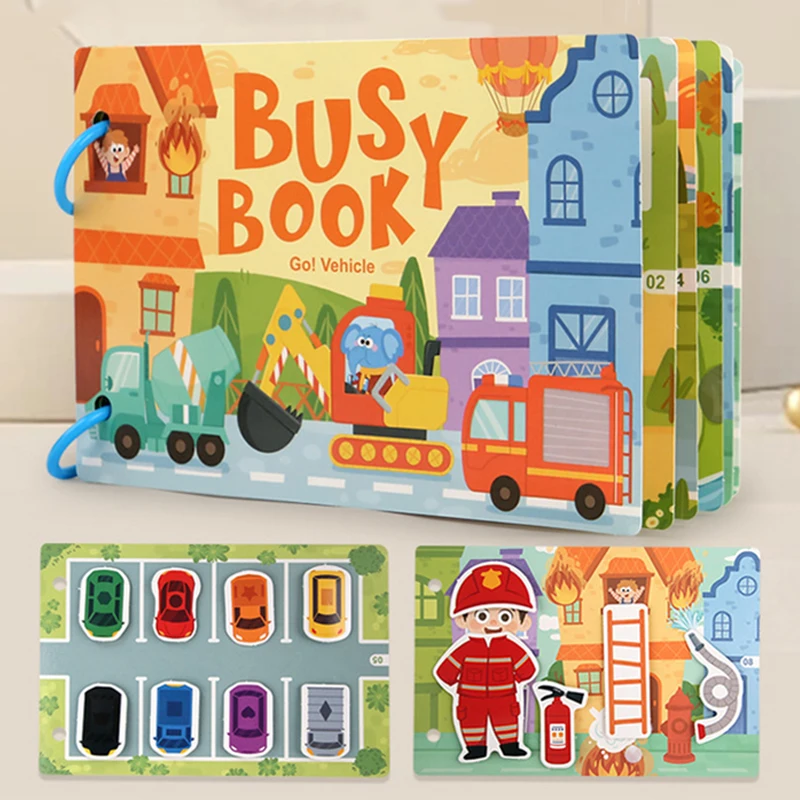 Montessori Baby Busy Book My First Quiet Book Paste Early Learning Education Toy Children Toy Matching Game for Babies 2 3 Years