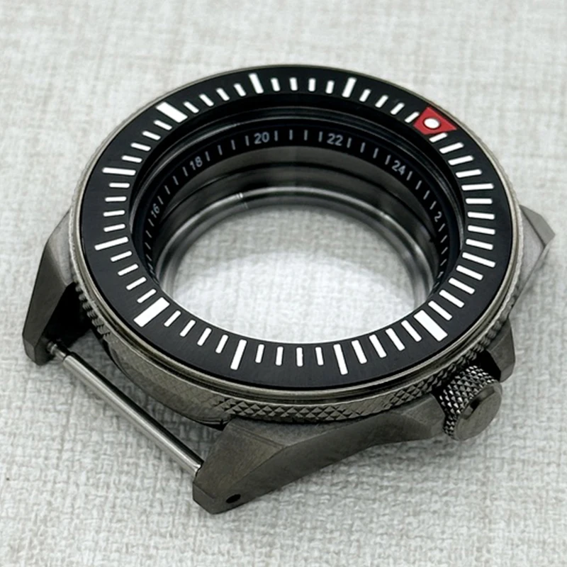 Gun Gray NH35 Case Samurai King Case Sapphire Crystal Fit NH35 NH36 NH38 NH39 4R 7S Movement 28.5mm Dial Men's Dive Watch Case