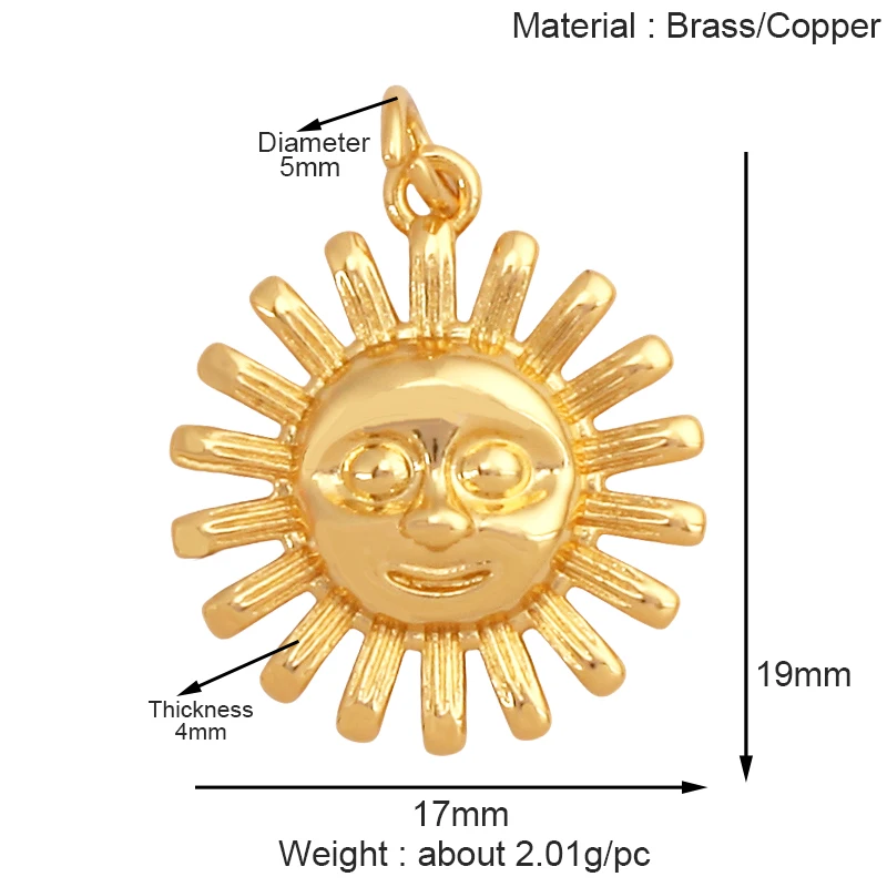 Trendy Mini Windmühle blinkende Bolzen Stern Sonne Mond Regenbogen Schneeflocke Charm Anhänger, Handwerk Schmuck Halskette Armband Zubehör S28 – Detail 15