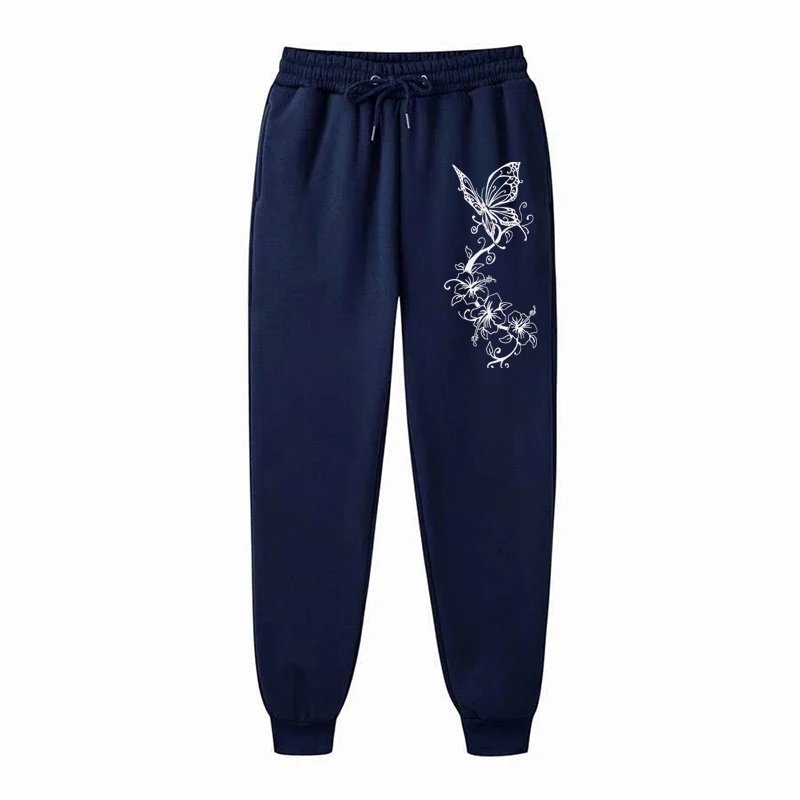 Fashion Floral & Butterfly Print Sports Pants Women\'s High Quality Pants Jogging Pants Women\'s Leisure Fitness Jogging Pants