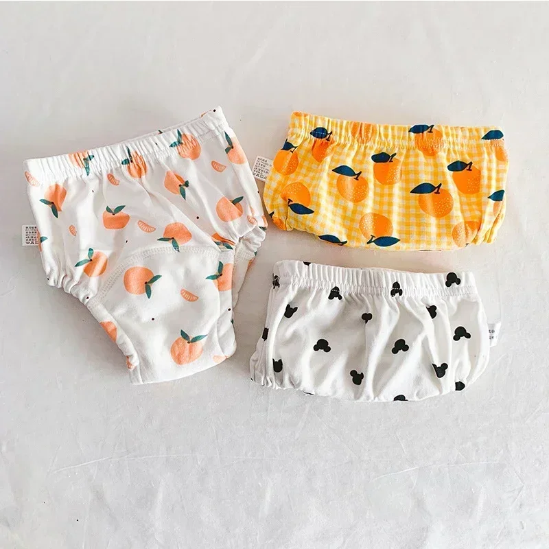 3 Pieces/lot Baby Training Pants 6 Layers Bebe Cloth Diaper Reusable Washable Cotton Elastic Waist Cloth Diapers 8-18KG Nappy