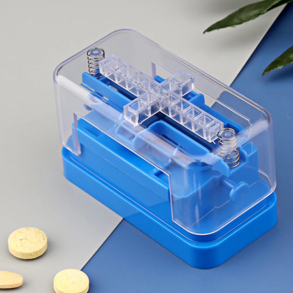 Quarter Medicine Cutter Half Medicine Box Tablet Crusher Medicine Transparent Rectangular Divider Medicine Dispenser Portable