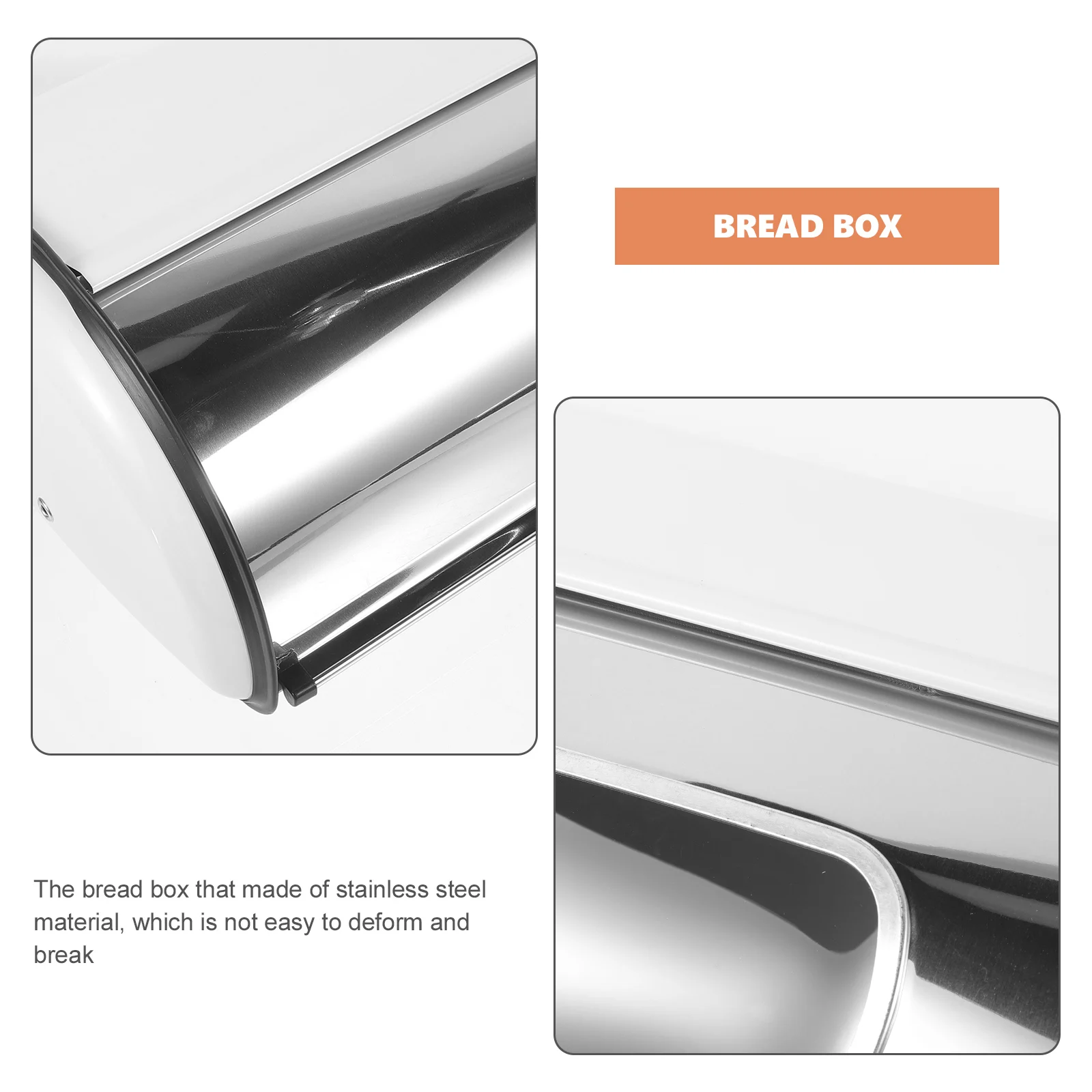 

Stainless Steel Bread Storage Box Keeper Kitchen Container Bin Holder for Counter Metal Household