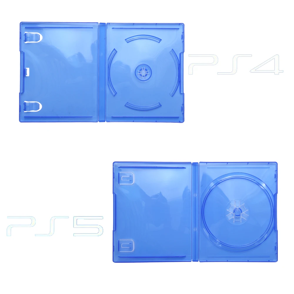 CD لعبة حالة الغطاء الأزرق صندوق واقي لعبة القرص حامل CD DVD أقراص تخزين قوس صندوق لسوني بلاي ستيشن 4 5 PS4 PS5